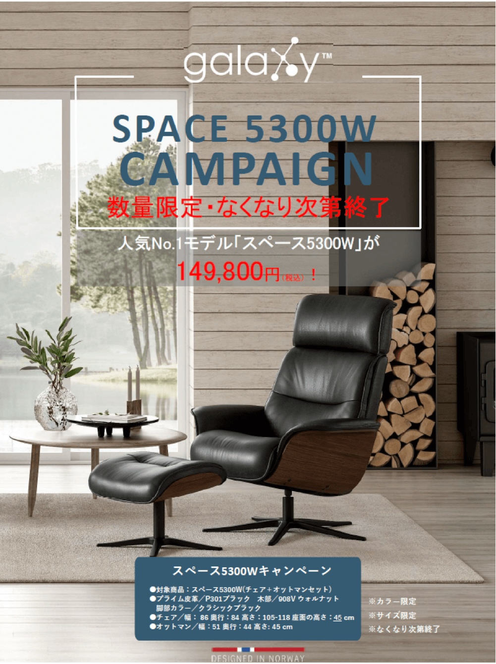 数量限定／SPACE5300W チェアキャンペーン【本店限定】｜galaxy｜家具