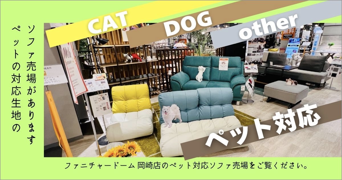 【NEW】新しいペット対応生地ソファが入荷しました＜岡崎店＞